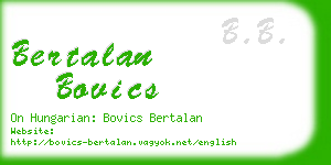 bertalan bovics business card